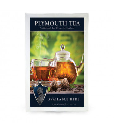 Plymouth Tea Tea Towel with Tea Pot and Cup