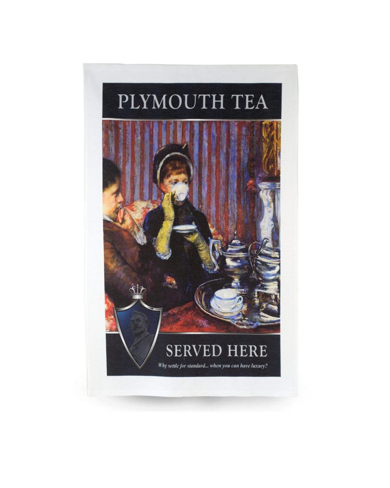 Plymouth Tea Tea Towel with Lady
